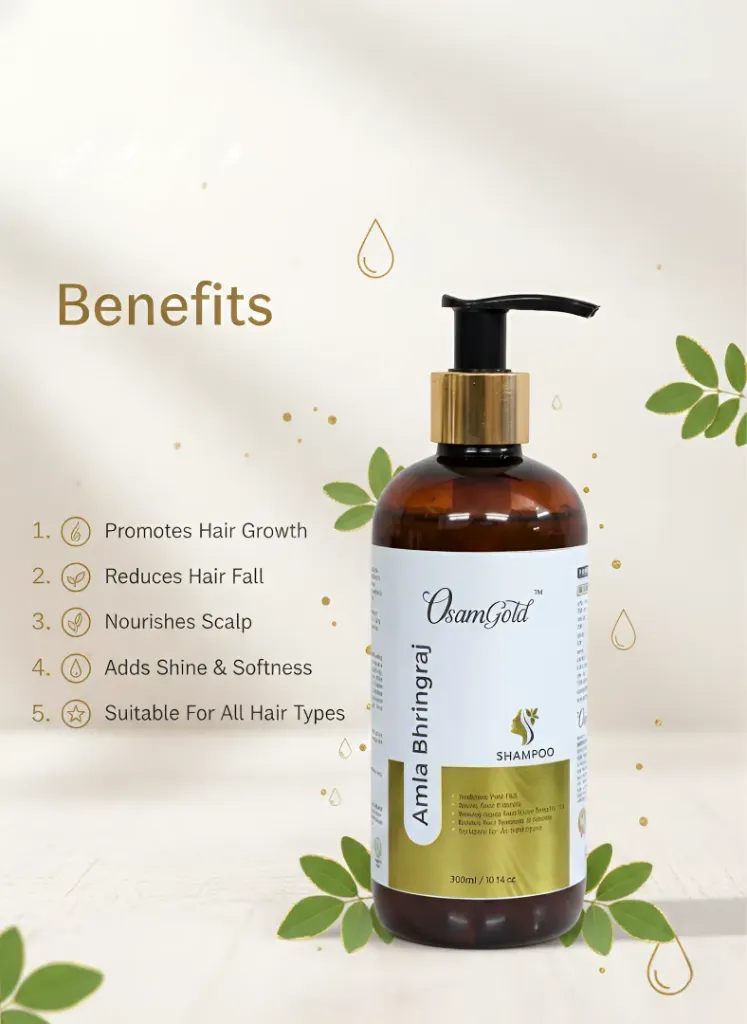 Osamgold Amla Bhringraj Shampoo | Nourishing & Cleansing Hair Shampoo | For Men & Women | 300 ml